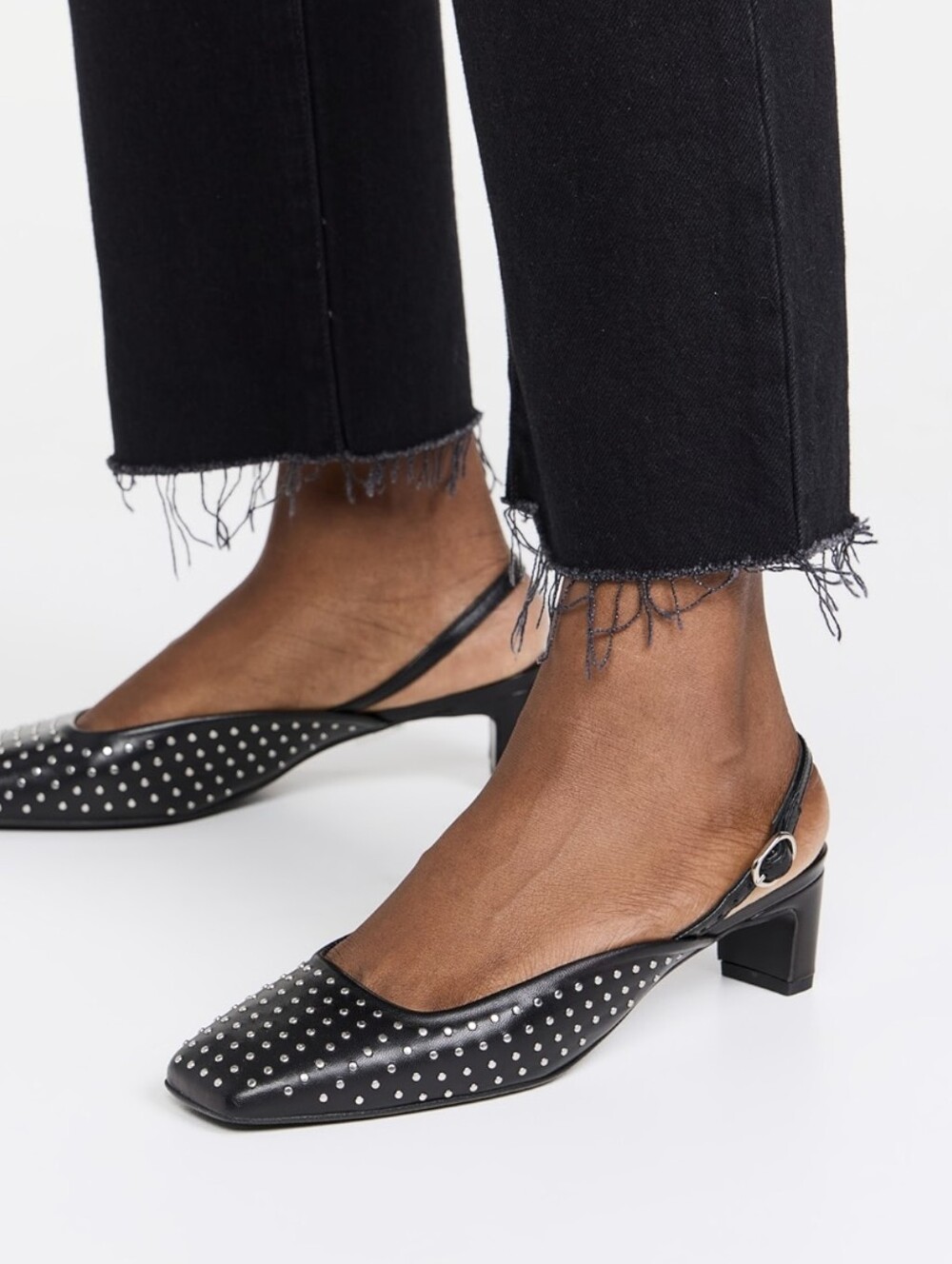NWT Alohas Lindy Studs Pump in Black Leather